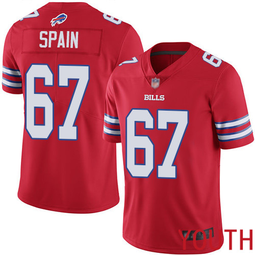 Youth Buffalo Bills #67 Quinton Spain Limited Red Rush Vapor Untouchable NFL Jersey